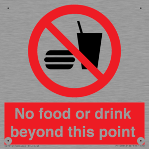 No food or drink beyond this point